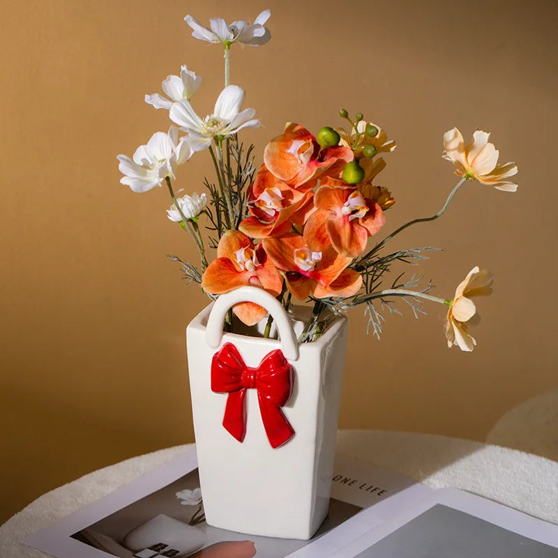 Blush Bow Vase