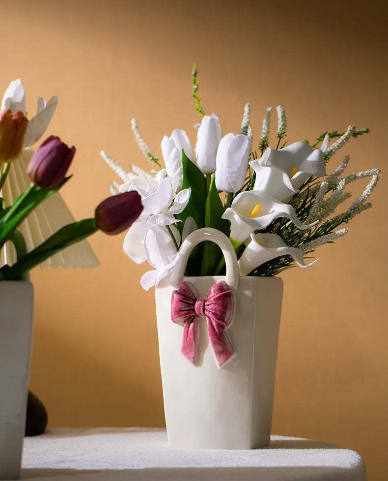 Blush Bow Vase