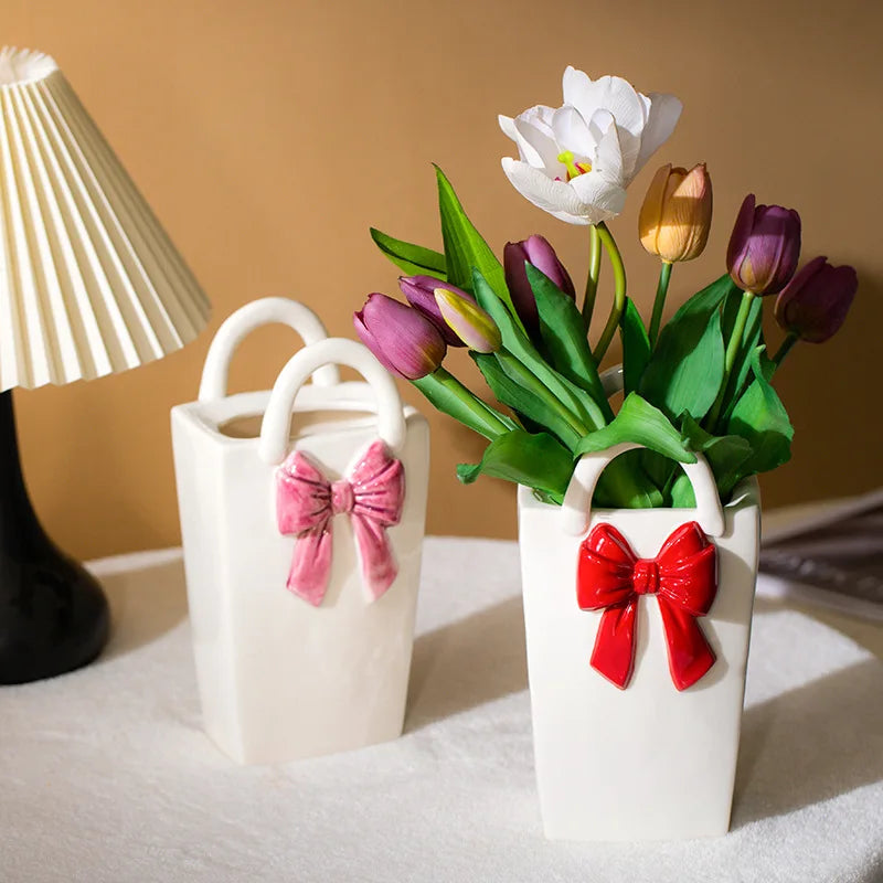 Blush Bow Vase