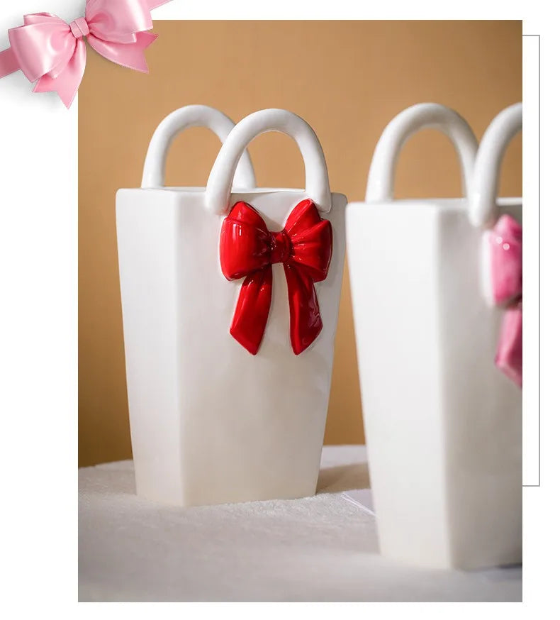 Blush Bow Vase