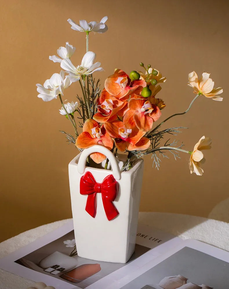 Blush Bow Vase