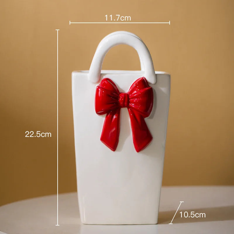 Blush Bow Vase