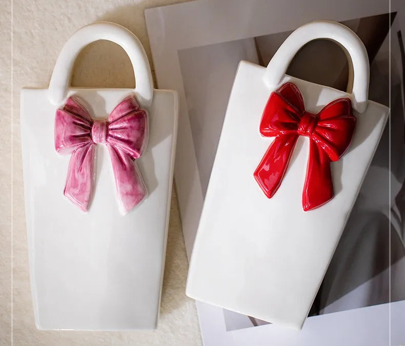 Blush Bow Vase