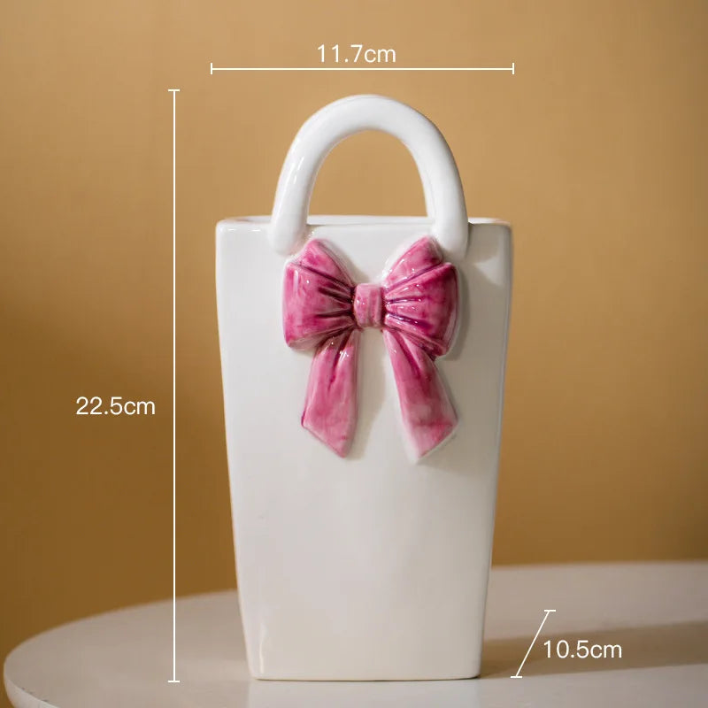 Blush Bow Vase