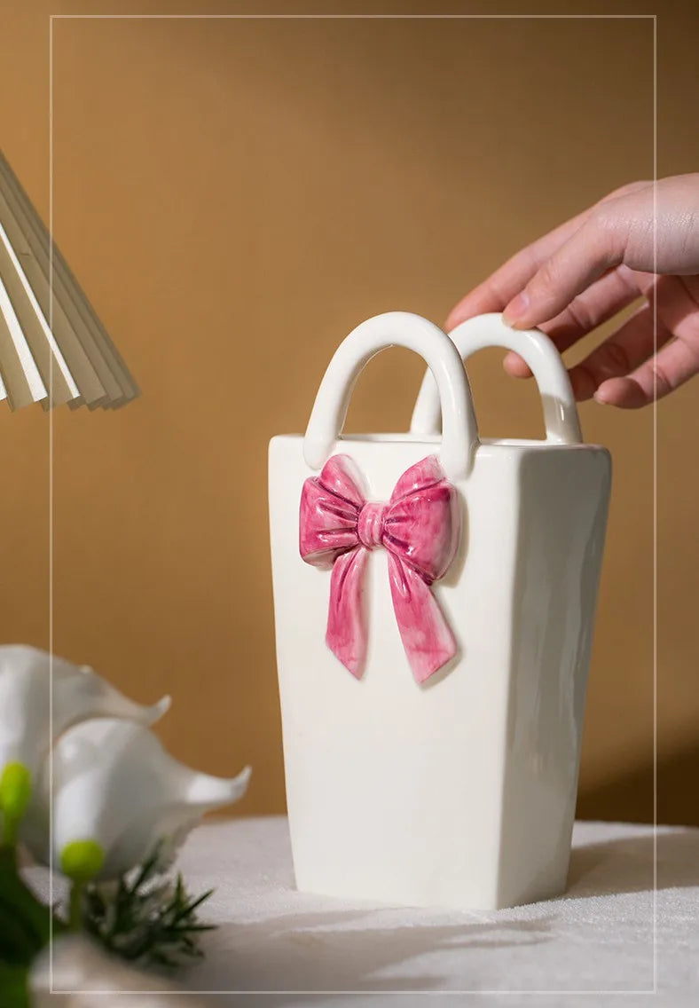 Blush Bow Vase